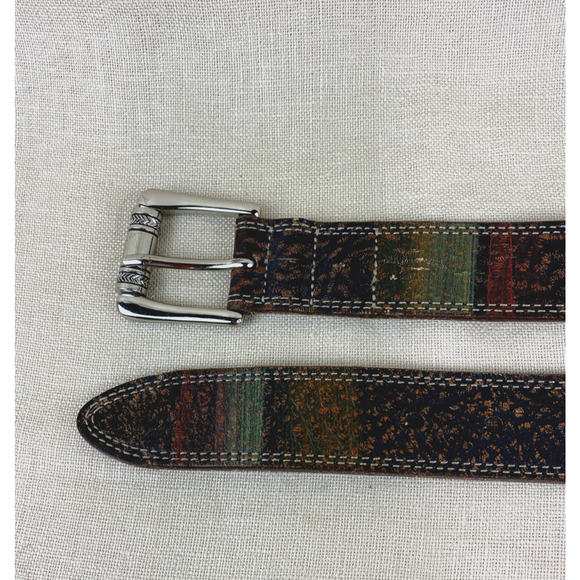 Martin Dingman Western Bridle Leather Color Washed Belt Size 32 - Picture 3 of 6